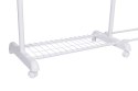 Wieszak regulowany stojący na kółkach Rufo biały