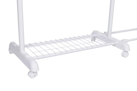 Wieszak regulowany stojący na kółkach Rufo biały