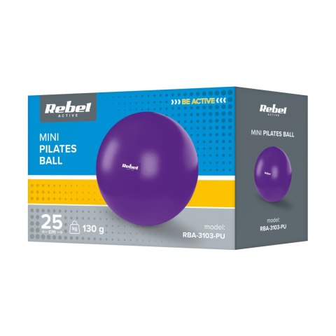 Mini piłka gimnastyczna do pilates rehabilitacyjna 25cm, kolor fioletowy, REBEL ACTIVE