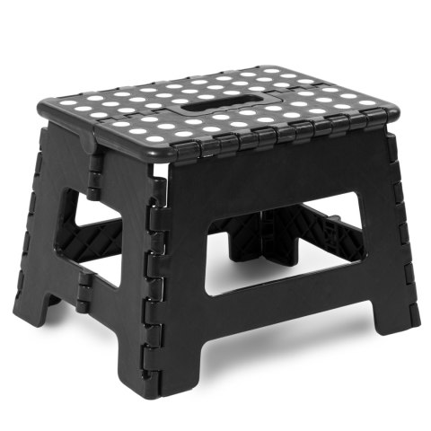 Stołek składany antypoślizgowy AMIGO CZARNY rozmiar M