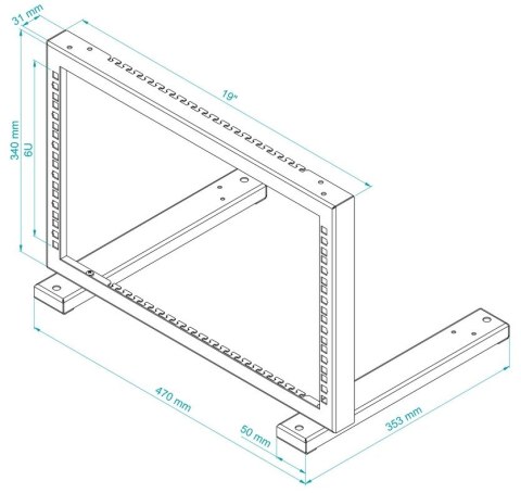 STOJAK RACK STR19-6U-B STALFLEX