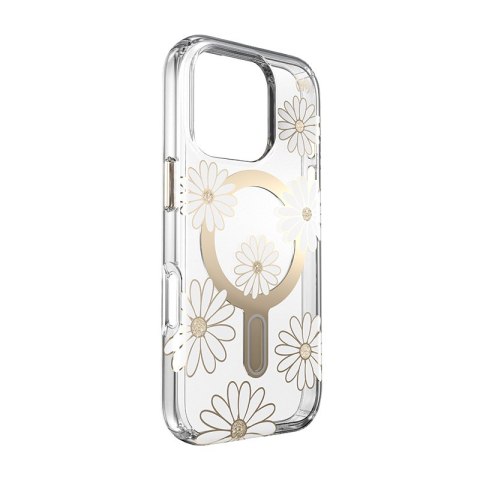 Speck Presidio Lux ClickLock & MagSafe - Etui iPhone 16 Pro (Sunshine Daisies / Clear / Gold)