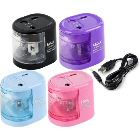 Temperówka na baterie Eagle EG-5161USB 2 otwory fioletowa