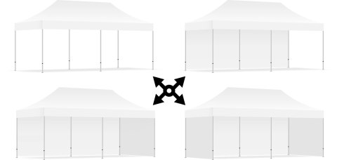 Pawilon handlowy ekspresowy - 3x6 m - biały