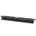 Qoltec Solidny stalowy Organizer kabli do szaf RACK 19" | 24 porty | 1U