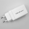 Qoltec Ładowarka sieciowa 65W GaN | 5-20V | 3-3.35A | 2 x USB-C PD | 1 x USB QC 3.0 | Laptop | Smartfon | Biała