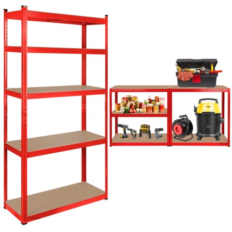 Regał metalowy magazynowy 180x90x40 czerwony Rebel