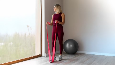 Zestaw gum do ćwiczeń lateksowe 2m - Flat Band LTs-1, 2,5-20 kg, 5 gum, REBEL ACTIVE