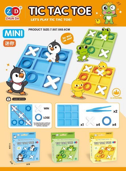 Gra Logiczna Kółko i Krzyżyk MINI Pingwin