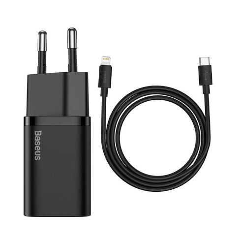 Ładowarka sieciowa BASEUS Super Si 20W + USB-C-Lightning 1m (czarna)