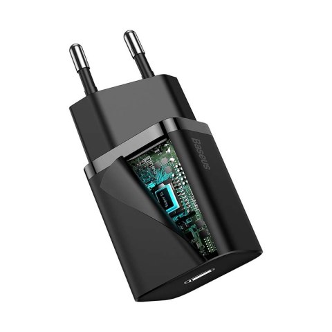 Ładowarka sieciowa BASEUS Super Si 20W + USB-C-Lightning 1m (czarna)