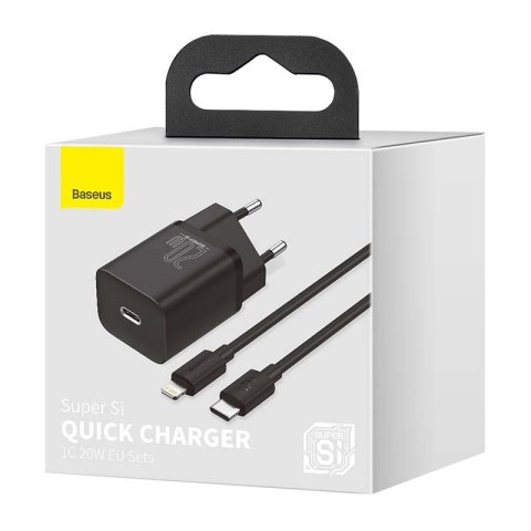 Ładowarka sieciowa BASEUS Super Si 20W + USB-C-Lightning 1m (czarna)