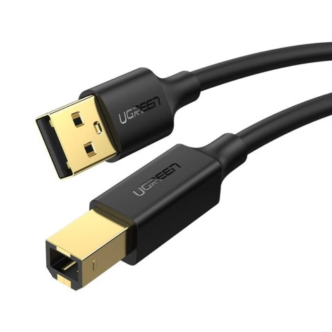 UGREEN US135 Kabel USB 2.0 A-B do drukarki, pozłacany, 2m (czarny)