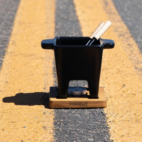 Zestaw do Fondue czarny, poj. 200ml, mahoń