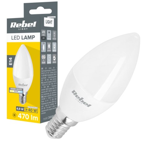 Lampa Led Rebel świeca 5W E14 3000K, 230V