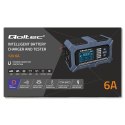 Qoltec Inteligentna mikroprocesorowa ładowarka z testerem baterii i funkcją naprawy 12V | 6A | LCD | Prostownik do akumulatora A