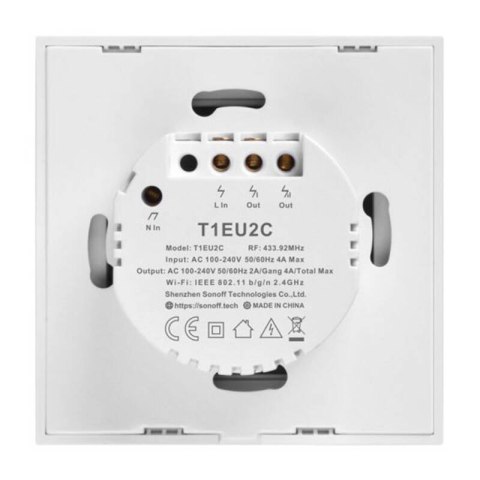 Włącznik światła SONOFF T1 EU TX Wi-Fi RF433 2-kanałowy