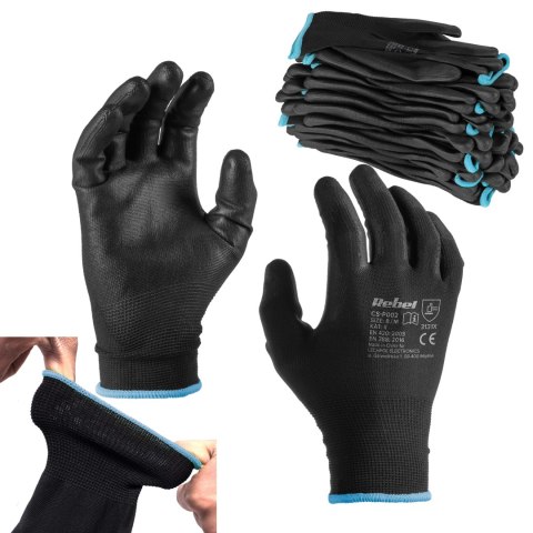 Rękawice robocze poliuretanowe CS-P002 r.9 L (12kpl.)
