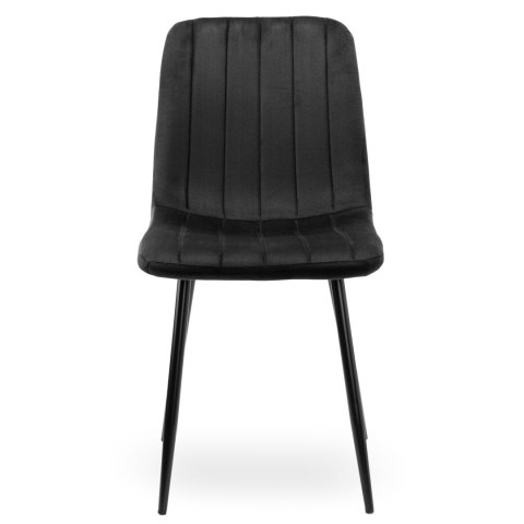 Krzesło FRESNO VELVET tapicerowane czarny aksamit