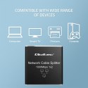 Qoltec Rozdzielacz Splitter mini SWITCH 1x2 port RJ45 | 1000Mbps | USB-C | Aluminium