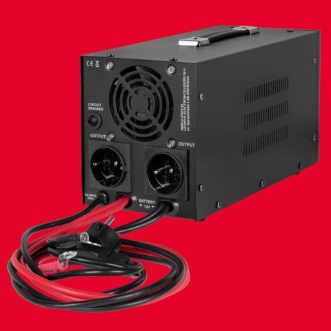 Zasilacz awaryjny Rebel POWER-1000-LFP4 - przetwornica z czystym przebiegiem sinusoidalnym i funkcją ładowania 12V 230V 1000VA/7
