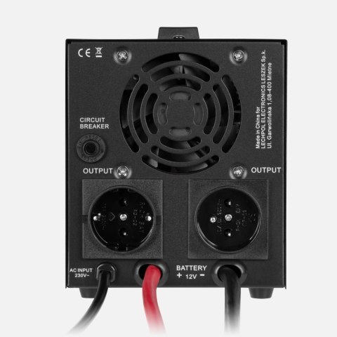 Zasilacz awaryjny Rebel POWER-800-LFP4 - przetwornica z czystym przebiegiem sinusoidalnym i funkcją ładowania 12V 230V 800VA/500