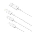 Kabel USB 3w1 Baseus Superior Series, USB do micro USB / USB-C / Lightning, 3.5A, 1.5m (biały)