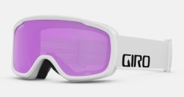 Gogle zimowe GIRO CRUZ WHITE WORDMARK (OTG) (Cylindryczne) (Szyba lustrzana kolorowa AMBER PINK 19-42% S2) (NEW 2024/2025)