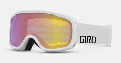 Gogle zimowe GIRO CRUZ WHITE WORDMARK (Szyba lustrzana kolorowa YELLOW BOOST 00% S2) (NEW 2024/2025)