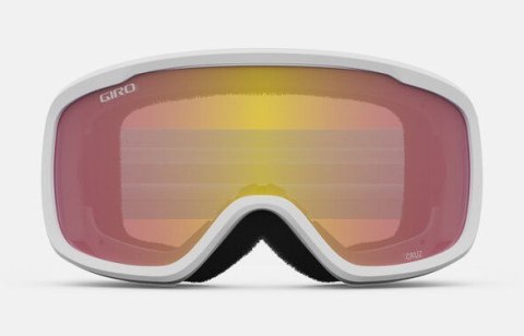 Gogle zimowe GIRO CRUZ WHITE WORDMARK (Szyba lustrzana kolorowa YELLOW BOOST 00% S2) (NEW 2024/2025)