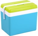 Lodówka turystyczna 35L KAMAI EDA na wkłady mrożące, turkusowa z białą rączką i zieloną pokrywą