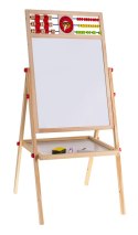 Drewniana dwustronna tablica dla dzieci 3+ Edukacyjna tablica magnetyczna kredowa + Akcesoria