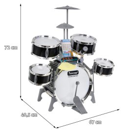 Zestaw muzyczny Perkusja + Keyboard + Mikrofon dla dzieci 3+ Podświetlane bębny