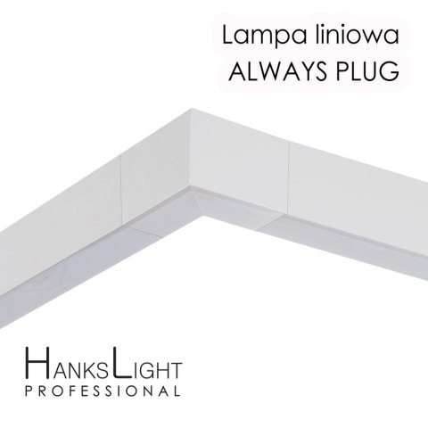 Lampa LED HanksLight,white,liniowa,alu,zwiesz,wtyczka-opcja łączenia,1200mm,down36W,4000K