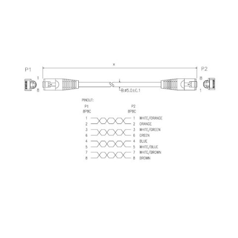 PATCHCORD UTP 5e 2m szary ART oem