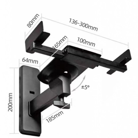 UCHWYT DO GŁOŚNIKÓW zaciskowy czarny 20kg 2szt G-10 ART