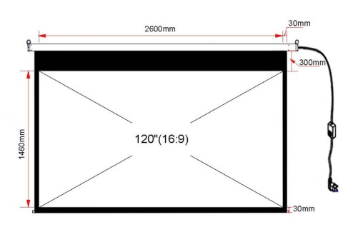 EKRAN ELEKTRYCZNY 120" 150x266cm z pilotem EA-120 16:9 ART