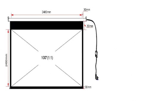 EKRAN ELEKTRYCZNY 140" 254x254cm z pilotem EA-100 1:1 ART