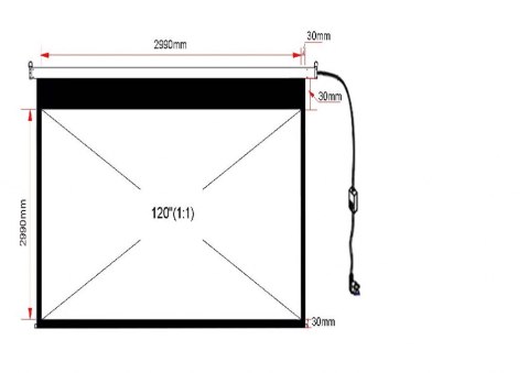 EKRAN ELEKTRYCZNY 120" 305x305cm z pilotem EA-120 1:1 ART