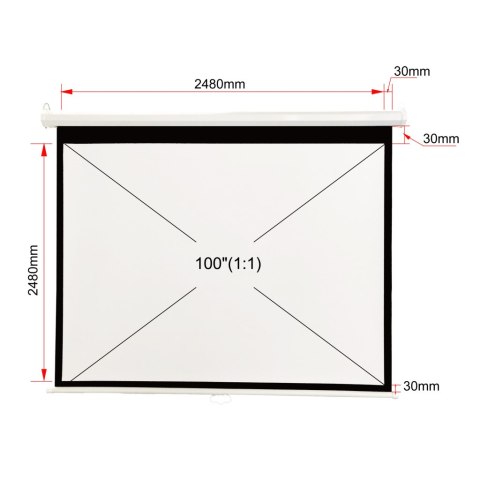 EKRAN RĘCZNY 140" 254x254cm MA-100 1:1 ART