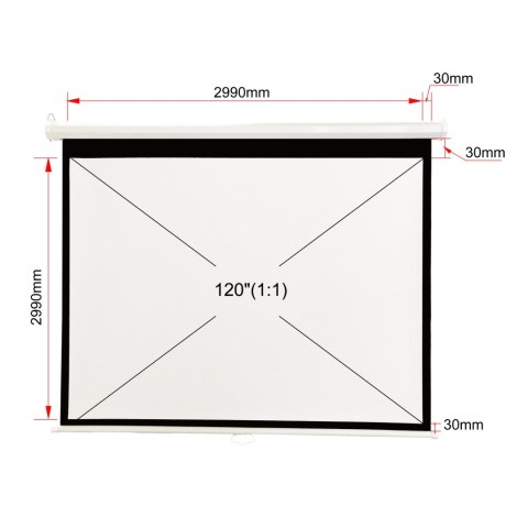 EKRAN RĘCZNY 169" 305x305cm MA-120 1:1 ART