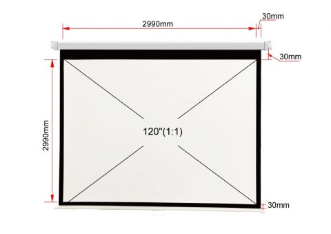 EKRAN RĘCZNY 169" 305x305cm MA-120 1:1 ART
