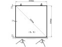 EKRAN RĘCZNY NA STATYWIE 140" 254x254cm TA-140 1:1 ART podwójny tripod