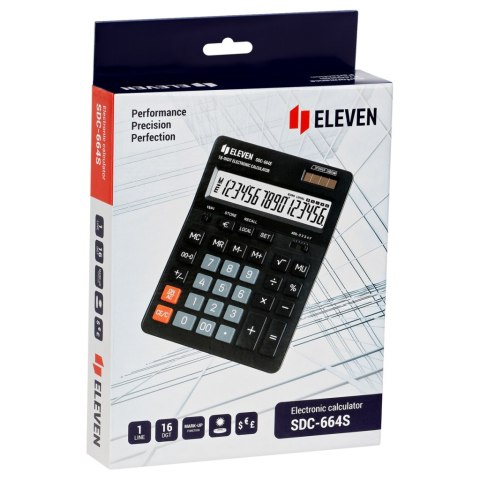 ELEVEN kalkulator biurowy SDC664S czarny