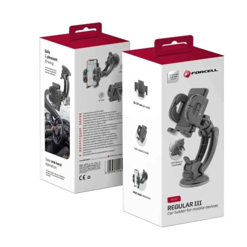 UCHWYT SAMOCHODOWY NA TELEFON REGULAR III 2w1 PAŁĄK NA SZYBĘ 17CM+DO KRATKI WENTYLACYJNEJ