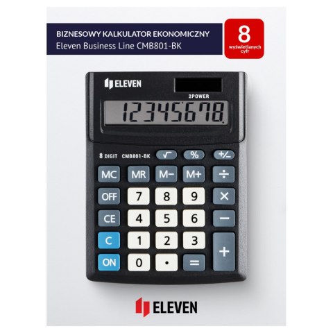 ELEVEN Kalkulator biurowy CMB801BK czarny
