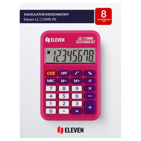 ELEVEN Kalkulator kieszonkowy LC110NR-PK różowy