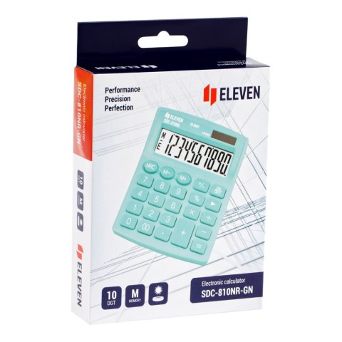 ELEVEN kalkulator biurowy SDC810NRGNE turkusowy odcień perłowy