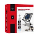 Podstawka pod laptop ART P12 alu.13/24/23cm reg.wys+kąta+wen+LED