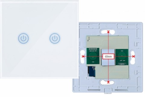 SMART WYŁĄCZNIK ŚWIATŁA WIFI podwójny biały ART oem